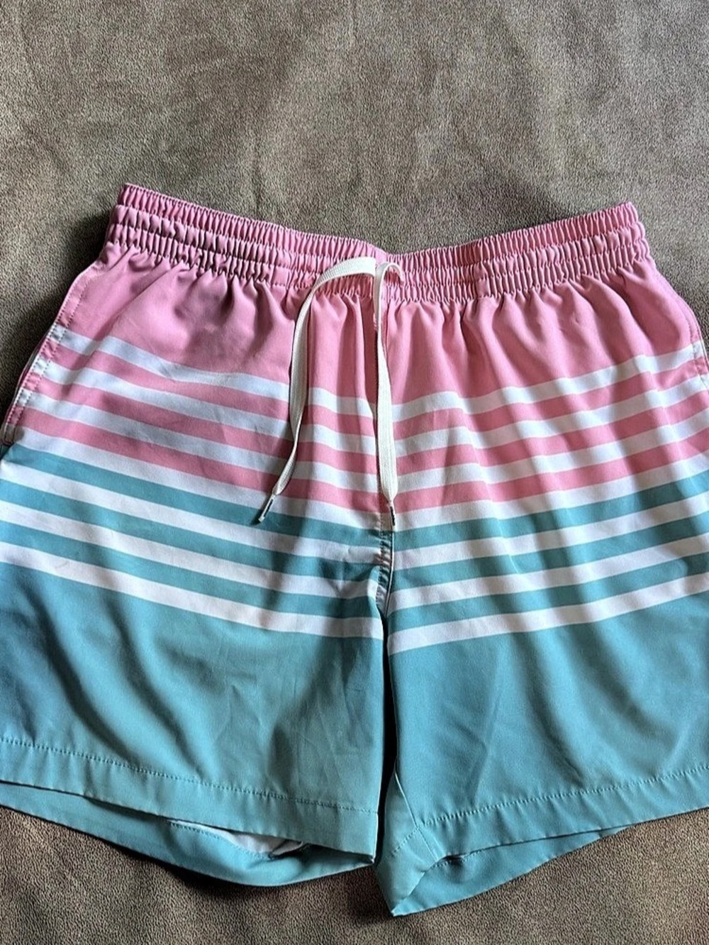 Chubbies Striped Swim Trunks in Pink & Blue Large Like New